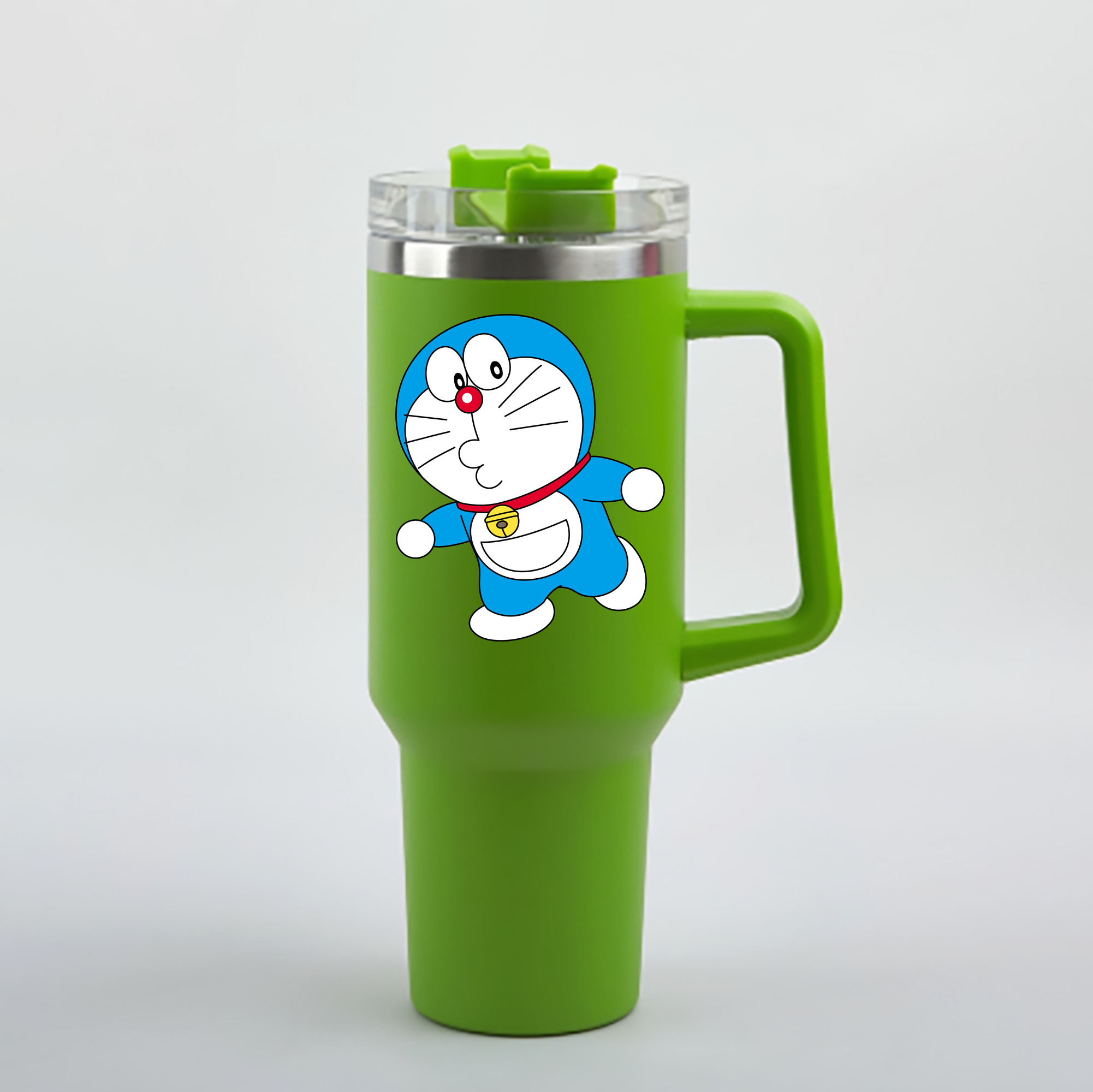 （画像用） ドラえもん Doraemon 1200mL車用タンブラー - クリスタルステッカー（プラスチックストロー付き）